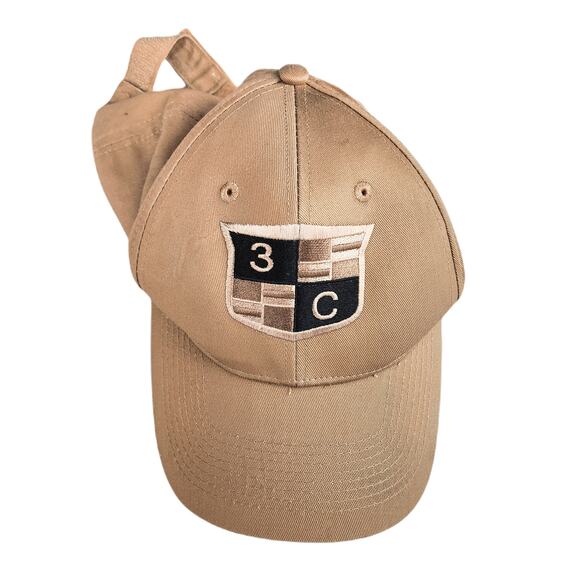 Men's Ball Cap Port & Company Khaki Brown Color Adjustable Embroidered Hat - Picture 1 of 7